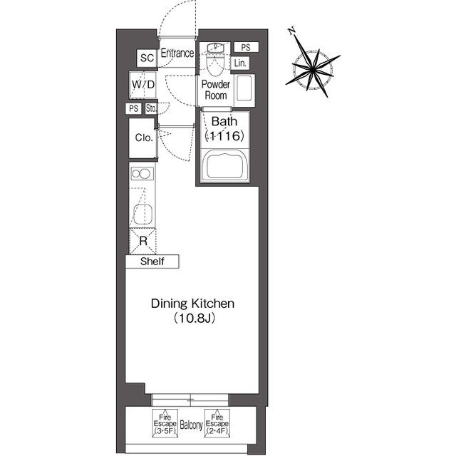 コンフォリア上目黒 308号室の間取り図